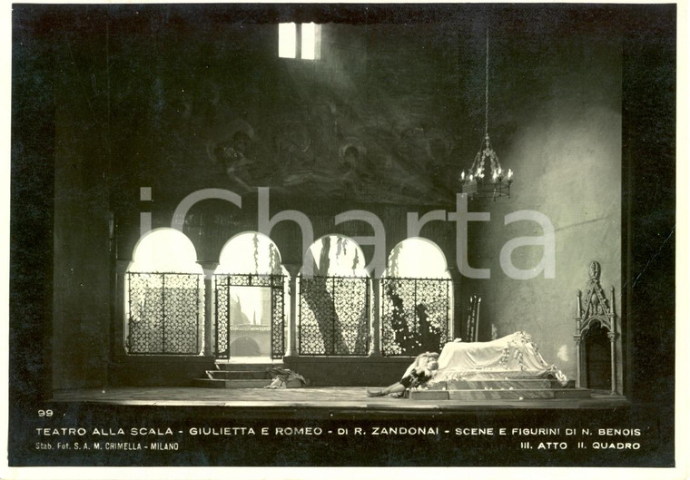 1935 MILANO Teatro alla SCALA Giulietta e Romeo Scene Nicola BENOIS Foto seriale