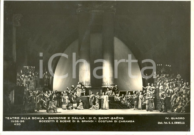 1935 MILANO Teatro alla SCALA Sansone e Dalila Scene Giovanni GRANDI Foto serial