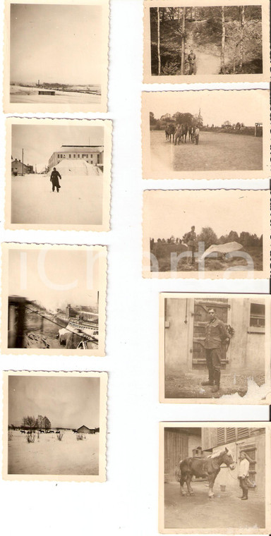 1940 ca WWII WEHRMACHT Ufficiali al rifugio invernale e maneggio LOTTO 9 FOTO