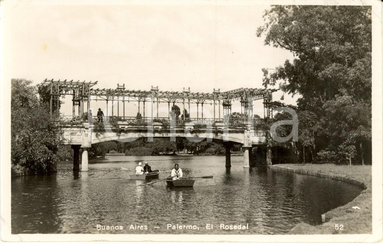 1930 ca BUENOS AIRES Parco EL ROSEDAL nel quartiere PALERMO *DANNEGGIATA Animata