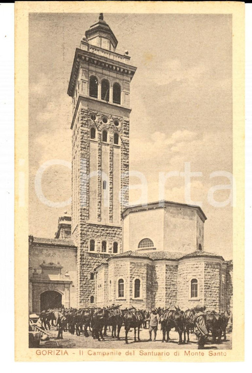 1929 GORIZIA Campanile del santuario di MONTE SANTO *Cartolina ANIMATA FP NV