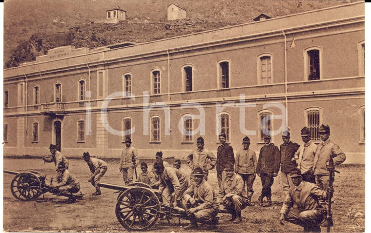 1915 ca SUSA (TO) Caserma Clemente HENRY - Esercitazioni artiglieria *Cartolina 