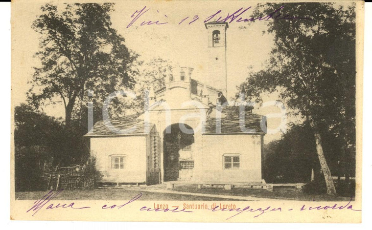 1902 LANZO TORINESE Santuario di LORETO *Cartolina postale FP VG