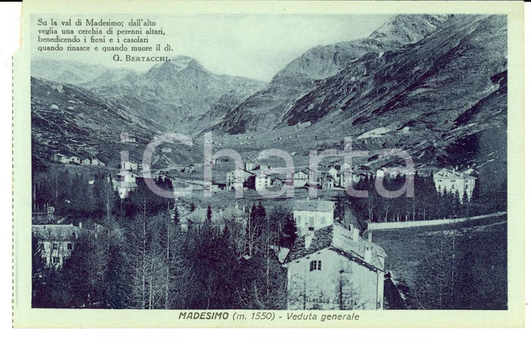 1915 ca MADESIMO (SO) Veduta generale del paese *Cartolina postale FP NV