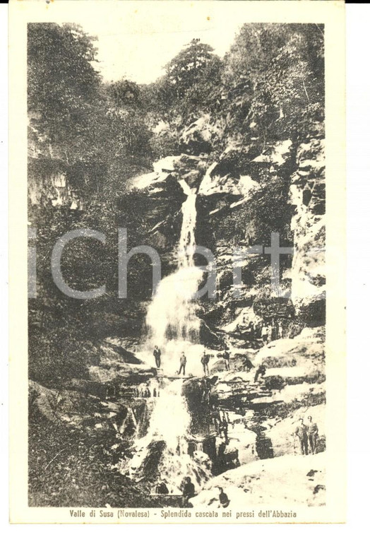 1942 NOVALESA (TO) Cascata nei pressi dell'Abbazia *Cartolina ANIMATA FP NV