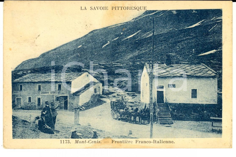 1930 MONT-CENIS (FRANCE) Frontière Franco-Italienne *Carte postale ANIMEE