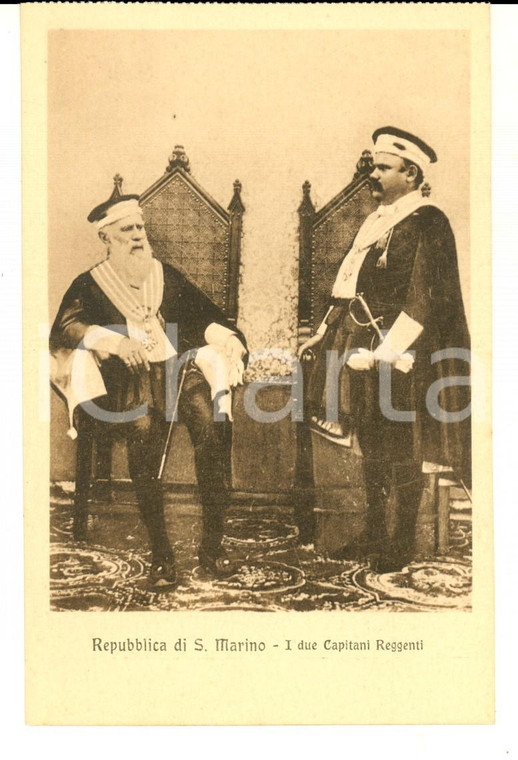 1920 ca REPUBBLICA SAN MARINO Costume dei Capitani Reggenti *Cartolina FP 