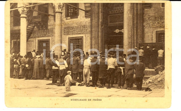 1920 ca ALGERIE (?) Musulmans en pière *Carte postale VINTAGE FP