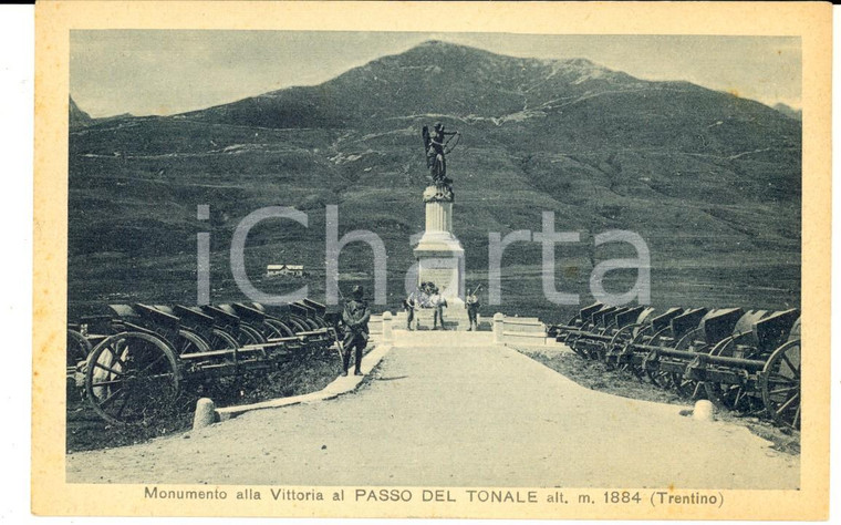 1930 ca PASSO DEL TONALE (TN) Monumento alla Vittoria *Cartolina ANIMATA FP NV