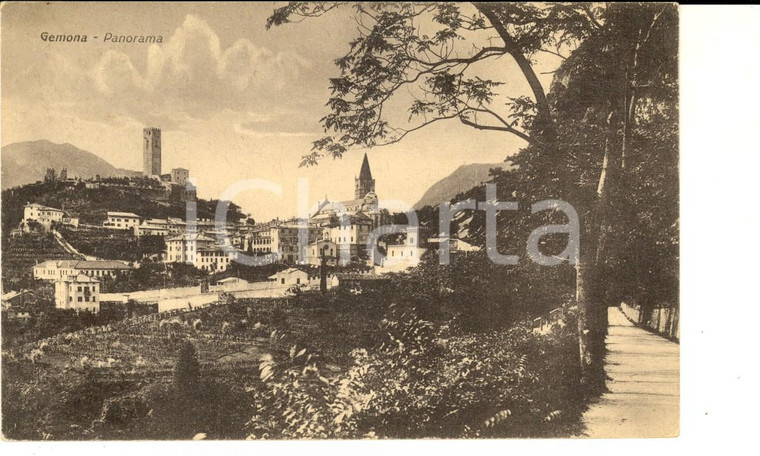 1929 GEMONA DEL FRIULI (UD) Panorama *Cartolina postale VINTAGE FP VG