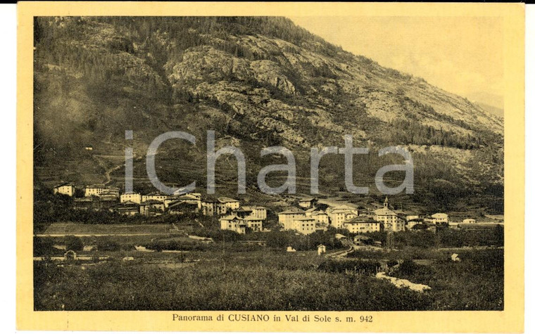 1936 CUSIANO (TN) Panorama del paese in VAL DI SOLE *Cartolina FP VG