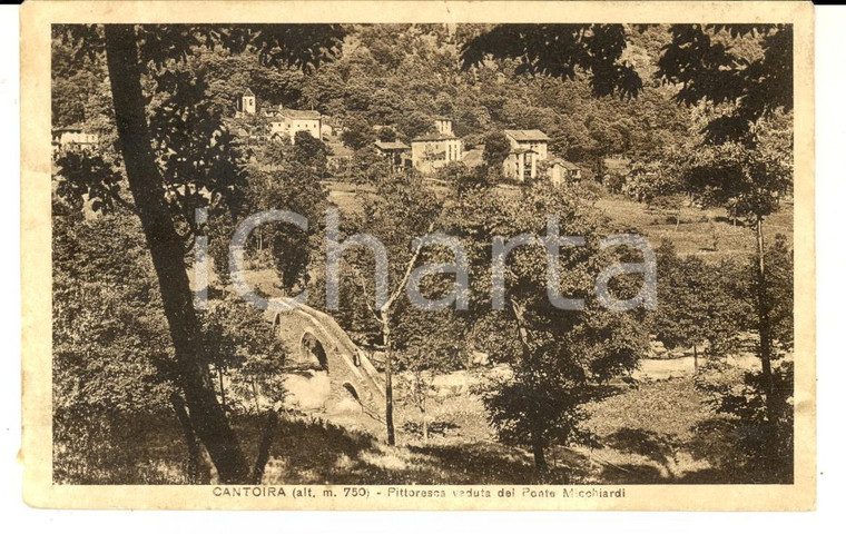 1938 CANTOIRA (TO) Veduta del ponte MICCHIARDI *Cartolina postale FP VG