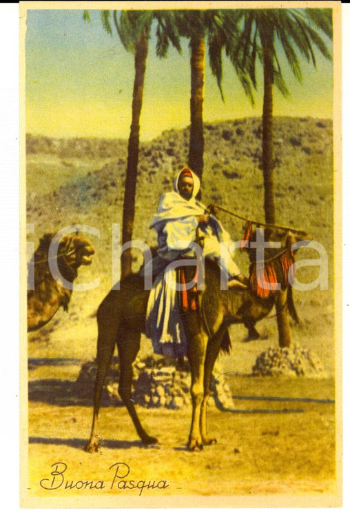 1940 ca BOLOGNA MISSIONI S. CUORE Buona Pasqua - Africa *Cartolina FP NV