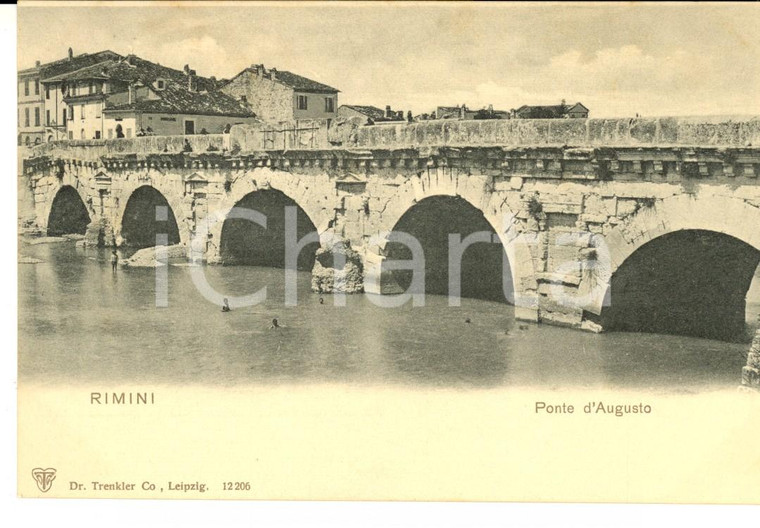 1900 ca RIMINI Veduta del Ponte d'Augusto *Cartolina postale VINTAGE FP NV