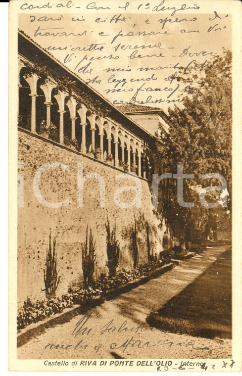 1942 PONTE DELL'OLIO (PC) Veduta del Castello di RIVA *Cartolina FP VG