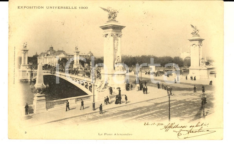 1900 EXPO PARIS Le Pont ALEXANDRE *Carte postale ANIMEE FP VG