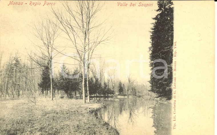 1900 ca MONZA Veduta del Regio Parco con la Valle dei Sospiri *Cartolina FP NV