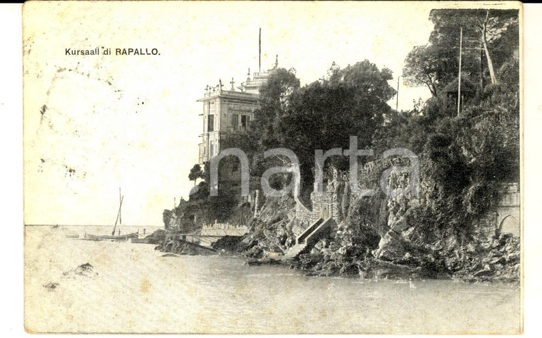 1910 ca RAPALLO (GE) Veduta del Kursaall *Cartolina postale FP VG
