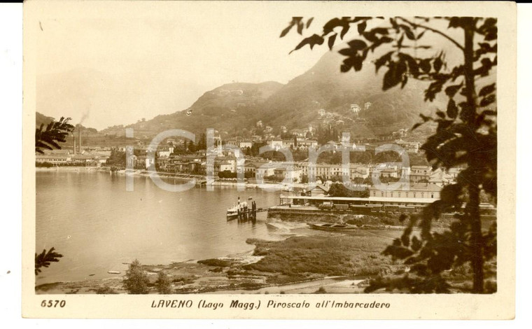 1929 LAVENO MOMBELLO (VA) Piroscafo all'Imbarcadero sul Lago Maggiore *Cartolina