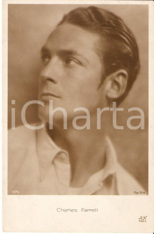 1930 ca CINEMA Actor Charles FARRELL Portrait *Cartolina FP NV