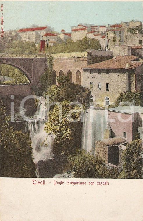 1925 ca TIVOLI (RM) Ponte gregoriano con cascate *Cartolina FP NV