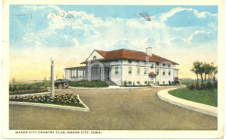 1919 MASON CITY, IOWA (USA) Veduta di lato del COUNTRY CLUB *Cartolina FP VG