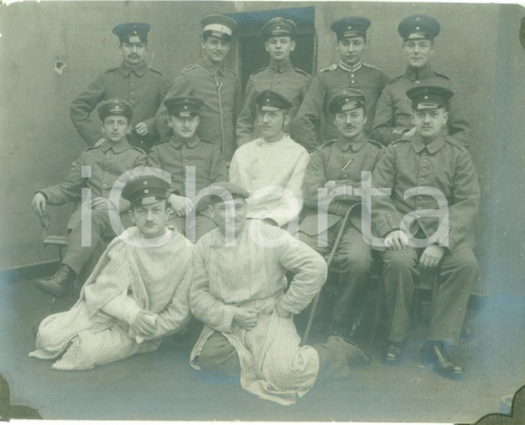 1916 BERLIN WWI Soldati al Vereinslazarett del Dr. SCHONSTADT *Fotografia