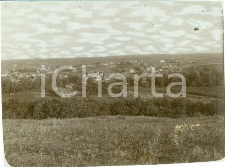 1918 GRECHOWO (POLAND) WWI Panorama del villagio polacco *Fotografia