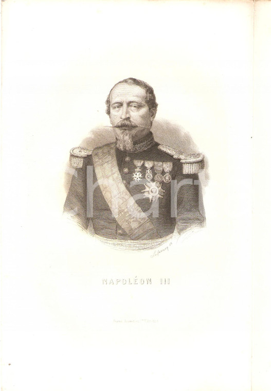 1879 HISTOIRE DE FRANCE Portrait NAPOLEON III *Stampa
