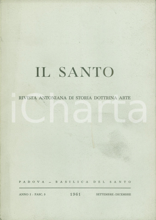 1961 IL SANTO Rivista Antoniana Samuele DOIMI Sant'Antonio da PADOVA