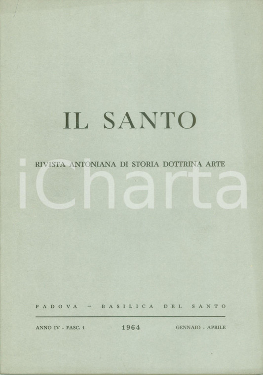 1964 IL SANTO Rivista Clavis Mystica Dizionario pensiero antoniano ILLUSTRATO