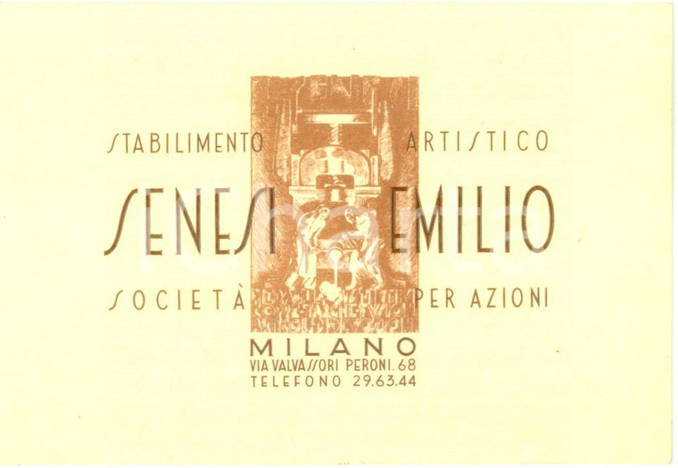 1955 ca MILANO Stabilimento Artistico SENESI Emilio *Biglietto pubblicitario