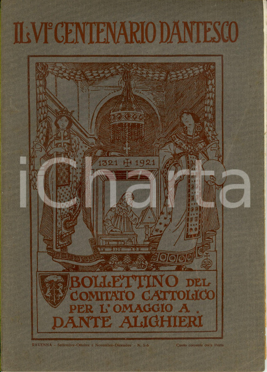 1916 VI CENTENARIO DANTESCO Bollettino Comitato omaggio a DANTE *Anno III n°5-6