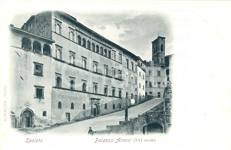 1900 ca SPOLETO (PG) Veduta di Palazzo RACANI ARRONI *Cartolina FP NV
