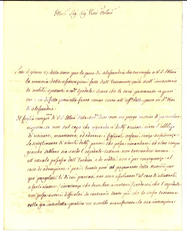 1773 ASTI Conte COTTI DI BRUSASCO sulle nutrici per bambini privi di sussistenza