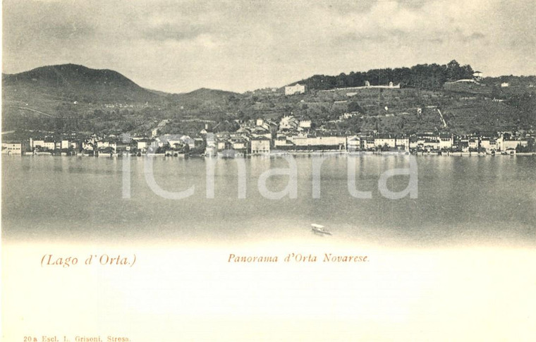 1900 ca ORTA SAN GIULIO (NO) Panorama di ORTA NOVARESE e Lago Cartolina FP NV