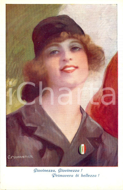 1920 ca Giovinezza primavera di bellezza Ill. MONESTIER *Cartolina FP NV