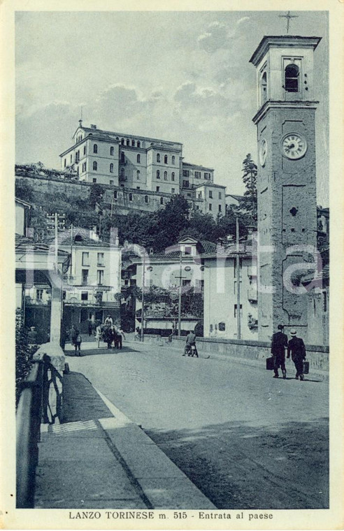 1938 LANZO TORINESE (TO) Veduta con campanile della chiesa di SANTA CROCE *FP VG