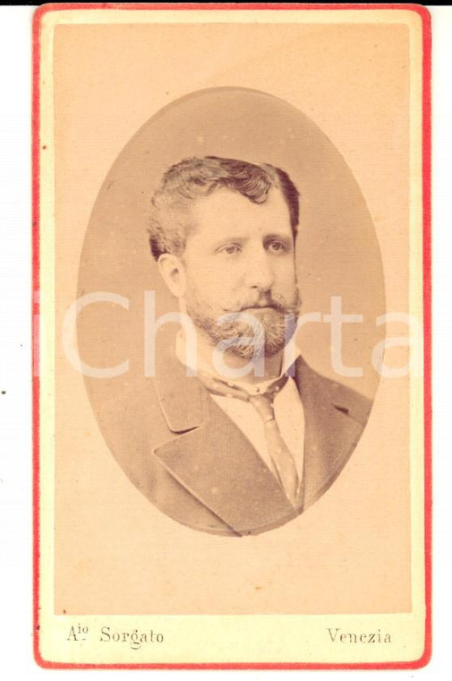 1870 ca VENEZIA Ritratto di giovane con cravatta a pois *Foto Antonio SORGATO