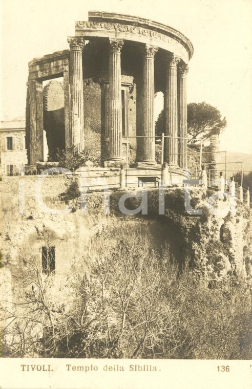 1920 ca TIVOLI (RM) L'esterno del Tempio della SIBILLA  *Cartolina postale FP NV