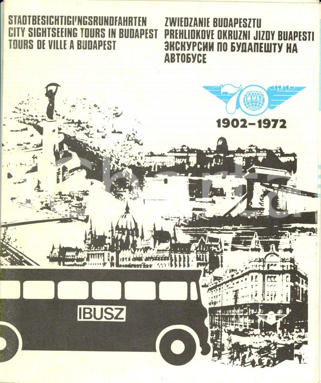 1972 BUDAPEST (UNGHERIA) Autolinee IBUSZ Tour turistico della città *Opuscolo