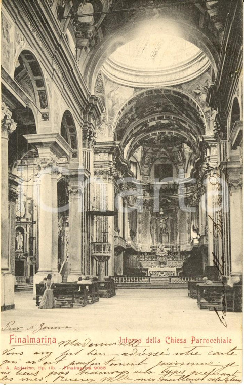 1903 FINALE LIGURE (SV) Interno chiesa SAN GIOVANNI BATTISTA a FINALE MARINA *FP