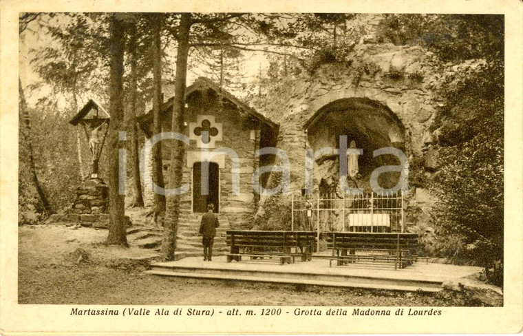 1938 MARTASSINA (TO) VALLE STURA Grotta Madonna LOURDES *ANIMATA DANNEGGIATA FP