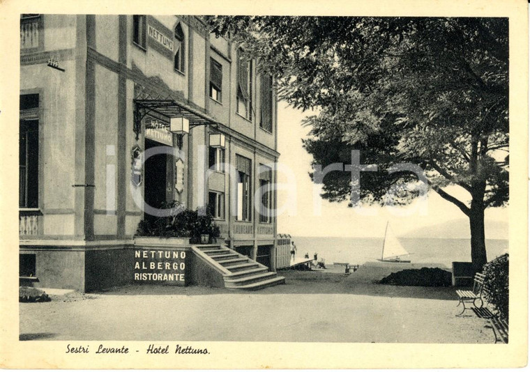 1940 ca SESTRI LEVANTE (GE) Veduta esterna dell'hotel NETTUNO *ANIMATA FG NV