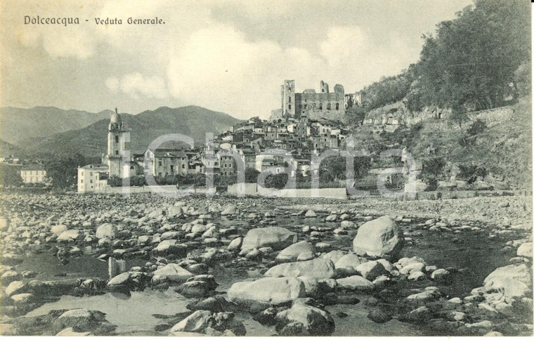 1920 ca DOLCEACQUA (IM) Panorama dell'abitato dal torrente NERVIA *FP NV