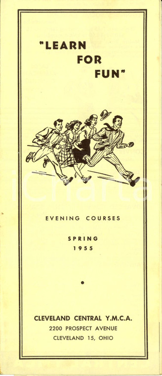 1955 CLEVELAND (USA) Learn for fun YMCA evening courses *Opuscolo con programma