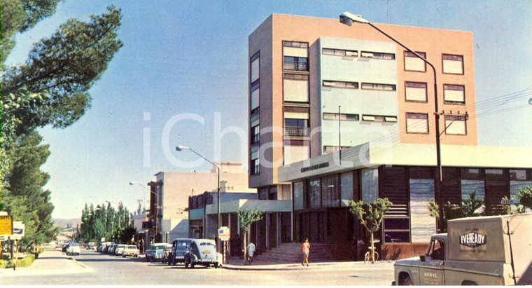 1970 ca NEUQUEN (ARGENTINA) BANCO NACION e furgone EVEREADY *Cartolina 19 x 10