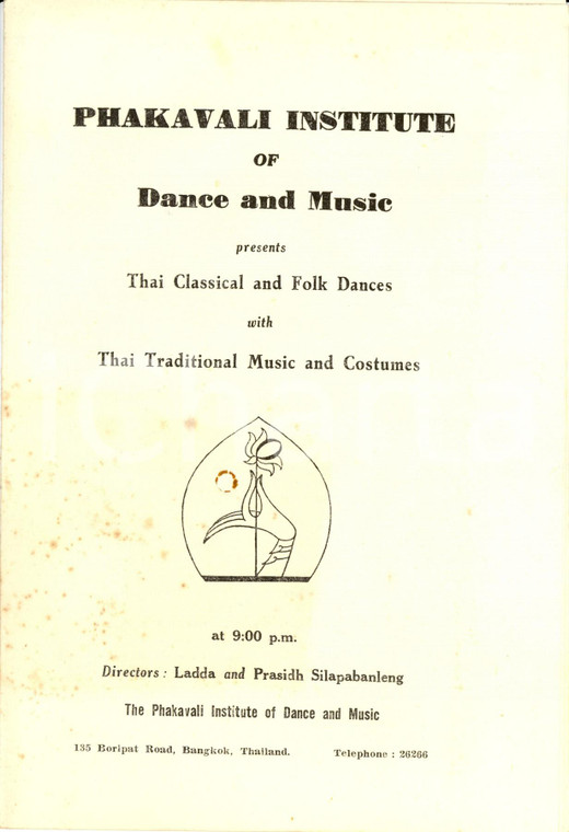 1960 ca BANGKOK (THAILANDIA) PHAKAVALI INSTITUTE Thai Classical and Folk Dances