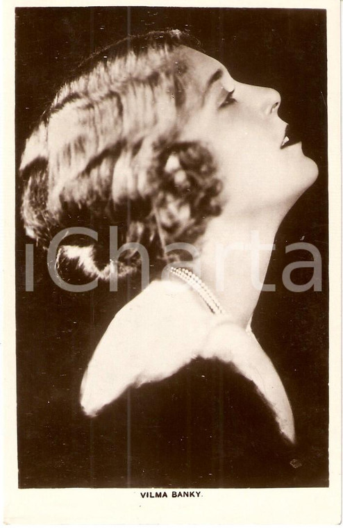 1920 ca CINEMA Attrice Vilma BANKY Ritratto di profilo *Cartolina FP NV