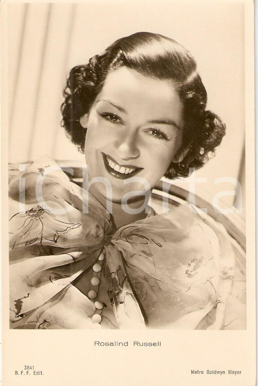 1937 CINEMA Attrice Rosalind RUSSELL Ritratto METRO GOLDWYN MAYER *Cartolina FP